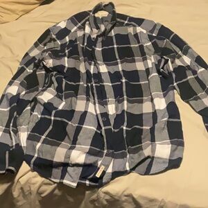 Weatherproof Gray and White Plaid Shirt